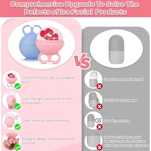 2 Pack Ice Roller for Face, Ice Cube Roller for Face Neck Body and Eye Ice Face - Picture 3 of 7